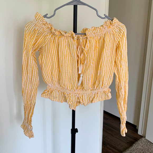 Striped Off the Shoulder Top - Picture 1 of 4